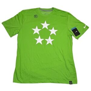 Nike Field General Quarterback Tee Mens Small NWT Lime Green 5 Stars 623426-313‎